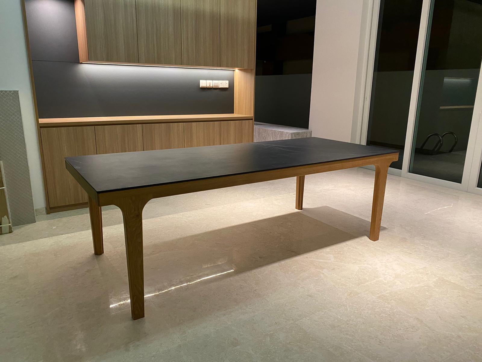customise quartz + wood dining table
